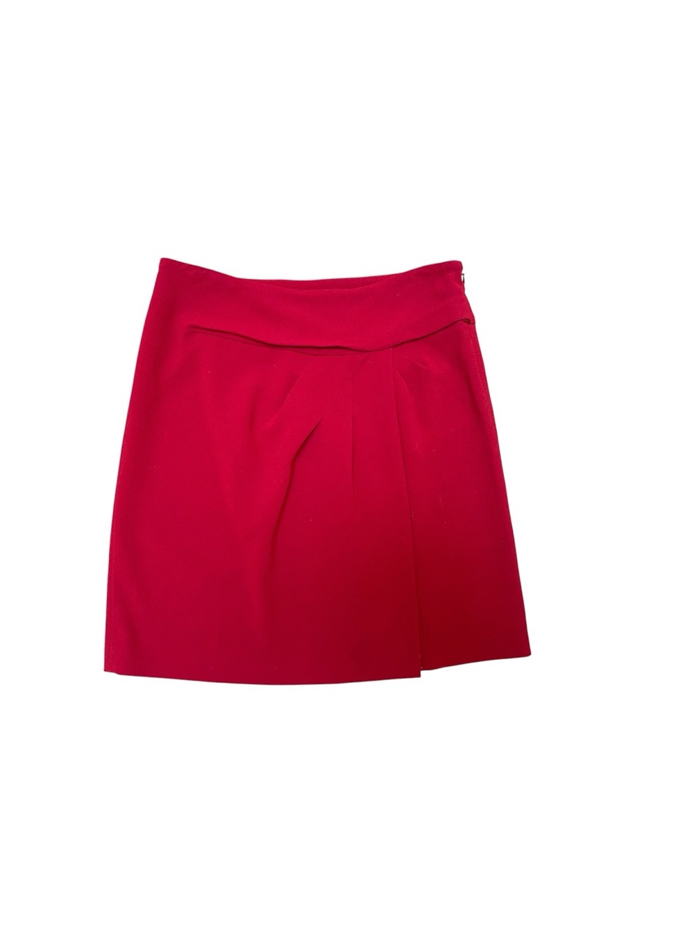 Diane von Furstenberg Red Wrap Mini Skirt Size 6 DVF Wool Blend Career Chic